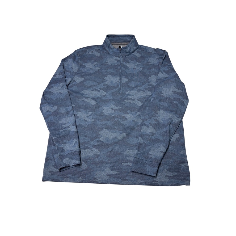 Johnnie-O Mens Malibu Blue Camo Quarter Zip Pullover JMKO3260 Size Large